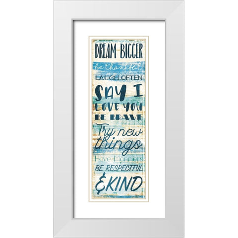 Dream Bigger White Modern Wood Framed Art Print with Double Matting by Villa, Mlli