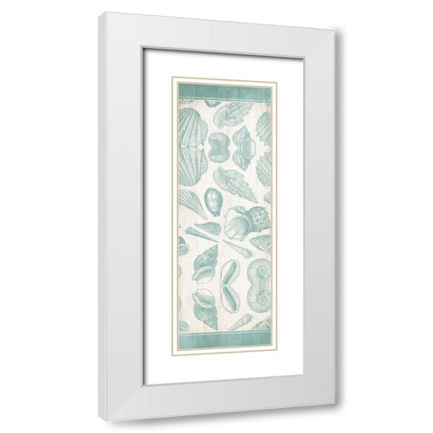 Sea Shells White Modern Wood Framed Art Print with Double Matting by Villa, Mlli