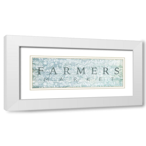 Farmers Market Blues White Modern Wood Framed Art Print with Double Matting by Villa, Mlli