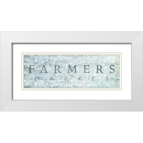 Farmers Market Blues White Modern Wood Framed Art Print with Double Matting by Villa, Mlli