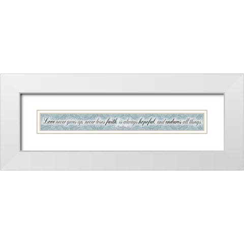 Love Faith White Modern Wood Framed Art Print with Double Matting by Villa, Mlli