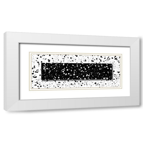 Black White Speckles White Modern Wood Framed Art Print with Double Matting by Villa, Mlli