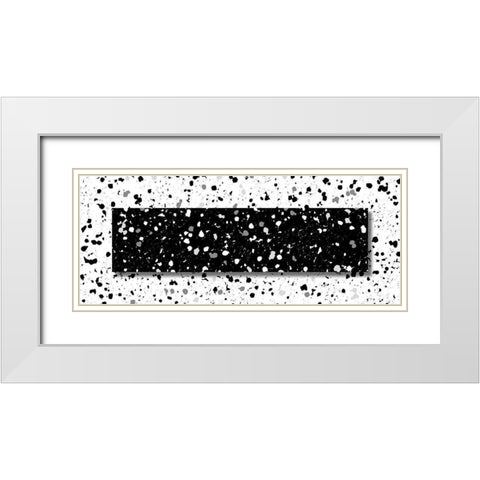 Black White Speckles White Modern Wood Framed Art Print with Double Matting by Villa, Mlli