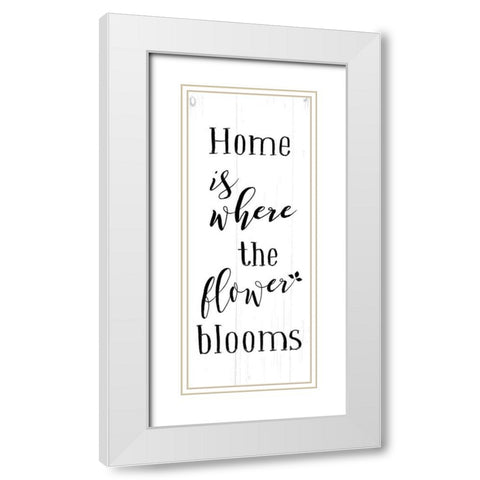 Flower Blooms White Modern Wood Framed Art Print with Double Matting by Villa, Mlli