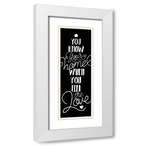 Home Love White Modern Wood Framed Art Print with Double Matting by Villa, Mlli