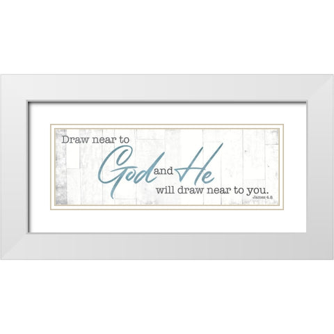 Draw Near White Modern Wood Framed Art Print with Double Matting by Villa, Mlli
