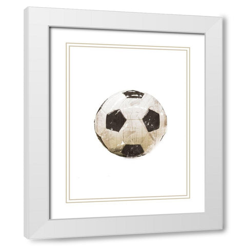 Soccer White Modern Wood Framed Art Print with Double Matting by Villa, Mlli