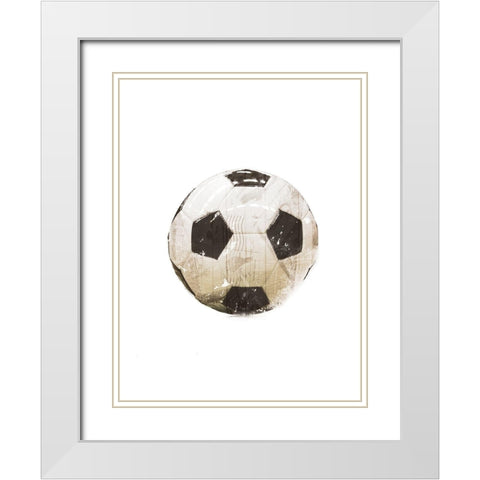 Soccer White Modern Wood Framed Art Print with Double Matting by Villa, Mlli
