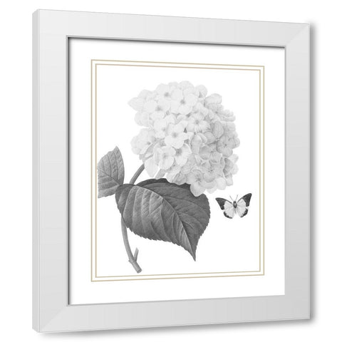 Greyscale Floral Four White Modern Wood Framed Art Print with Double Matting by Villa, Mlli