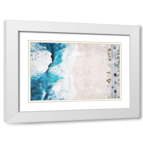 On The Beach White Modern Wood Framed Art Print with Double Matting by Villa, Mlli
