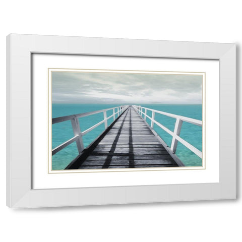 Dock out White Modern Wood Framed Art Print with Double Matting by Villa, Mlli