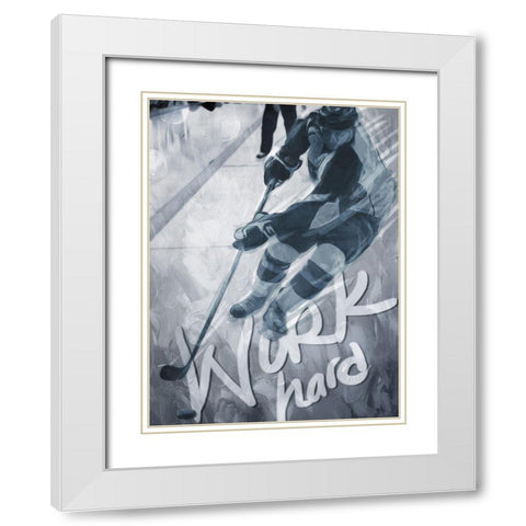 Work Hard White Modern Wood Framed Art Print with Double Matting by Villa, Mlli