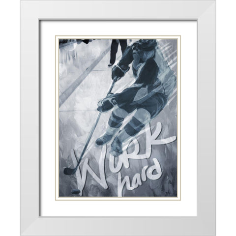 Work Hard White Modern Wood Framed Art Print with Double Matting by Villa, Mlli