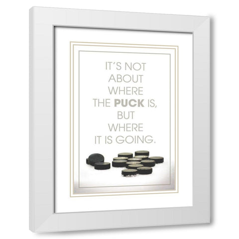 Pucks Going White Modern Wood Framed Art Print with Double Matting by Villa, Mlli