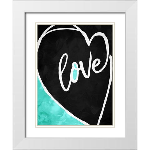 Love Heart White Modern Wood Framed Art Print with Double Matting by Villa, Mlli