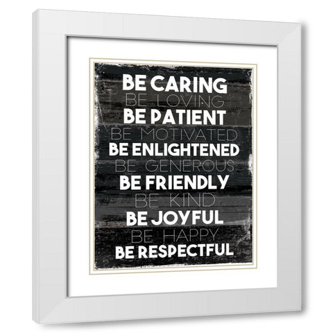 Be Caring White Modern Wood Framed Art Print with Double Matting by Villa, Mlli