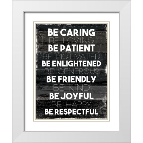 Be Caring White Modern Wood Framed Art Print with Double Matting by Villa, Mlli