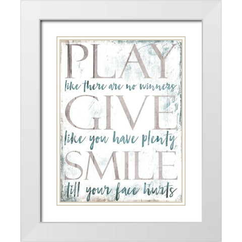 Play Give White Modern Wood Framed Art Print with Double Matting by Villa, Mlli