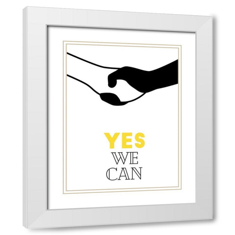 Yes We Can White Modern Wood Framed Art Print with Double Matting by Villa, Mlli