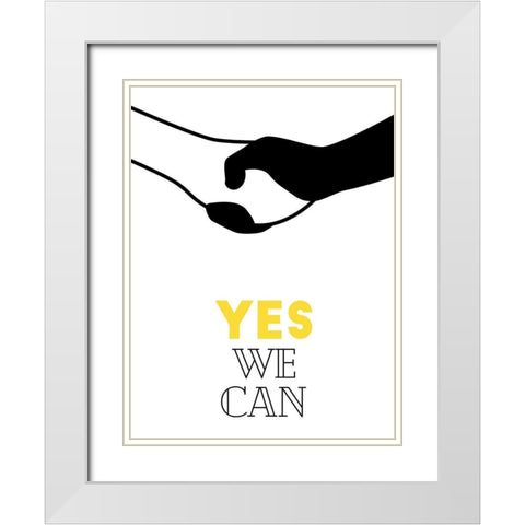 Yes We Can White Modern Wood Framed Art Print with Double Matting by Villa, Mlli