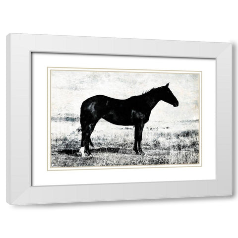 Horse Stance White Modern Wood Framed Art Print with Double Matting by Villa, Mlli