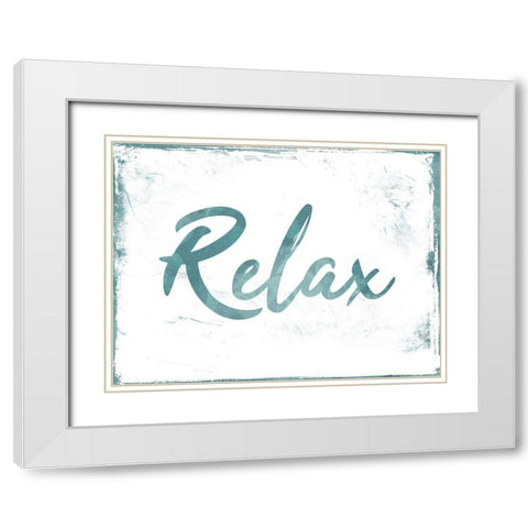 Relax White Modern Wood Framed Art Print with Double Matting by Villa, Mlli