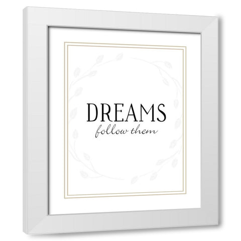 Dreams White Modern Wood Framed Art Print with Double Matting by Villa, Mlli