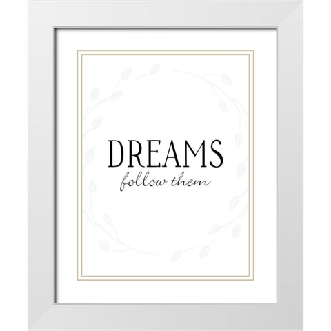 Dreams White Modern Wood Framed Art Print with Double Matting by Villa, Mlli