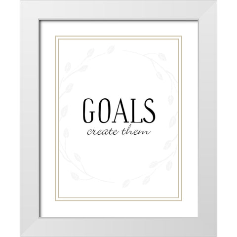 Goals White Modern Wood Framed Art Print with Double Matting by Villa, Mlli