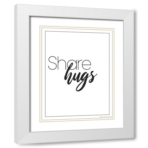 Share Hugs White Modern Wood Framed Art Print with Double Matting by Villa, Mlli