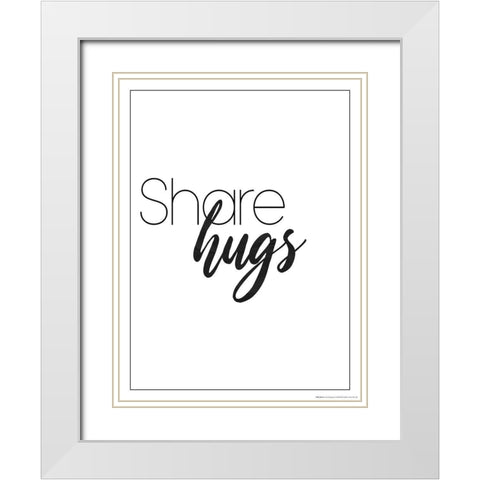Share Hugs White Modern Wood Framed Art Print with Double Matting by Villa, Mlli