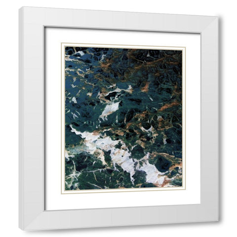 Dark Blue Smog Abstract White Modern Wood Framed Art Print with Double Matting by Villa, Mlli