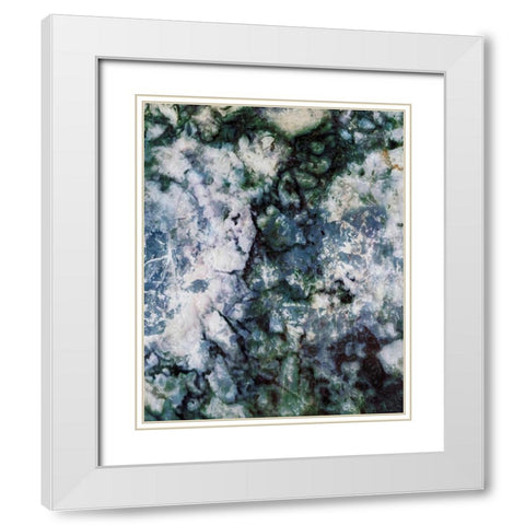 Light Blue Smog Abstract White Modern Wood Framed Art Print with Double Matting by Villa, Mlli