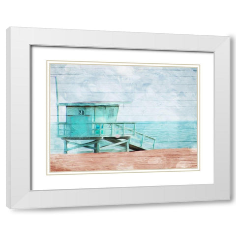 Lifegaurd Station White Modern Wood Framed Art Print with Double Matting by Villa, Mlli