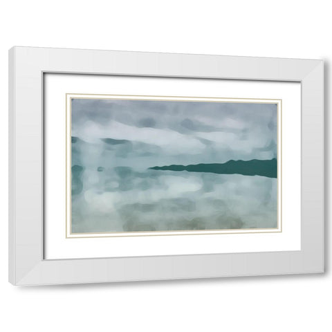 Blue View White Modern Wood Framed Art Print with Double Matting by Villa, Mlli