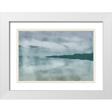 Blue View White Modern Wood Framed Art Print with Double Matting by Villa, Mlli