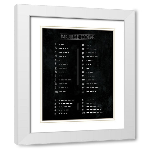 Morse Code Open White Modern Wood Framed Art Print with Double Matting by Villa, Mlli