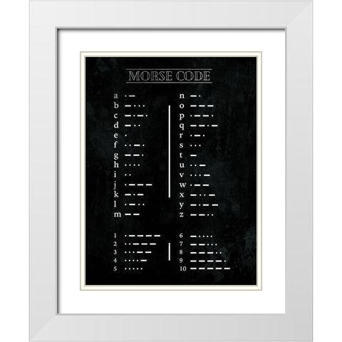 Morse Code Open White Modern Wood Framed Art Print with Double Matting by Villa, Mlli