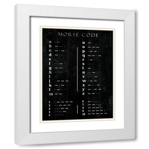 Morse Code White Modern Wood Framed Art Print with Double Matting by Villa, Mlli
