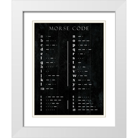 Morse Code White Modern Wood Framed Art Print with Double Matting by Villa, Mlli
