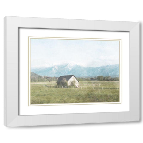 Barn In The Farm White Modern Wood Framed Art Print with Double Matting by Villa, Mlli