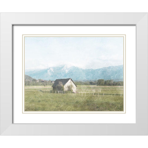 Barn In The Farm White Modern Wood Framed Art Print with Double Matting by Villa, Mlli