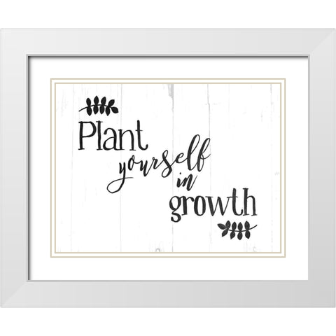 Plant Growth BW White Modern Wood Framed Art Print with Double Matting by Villa, Mlli