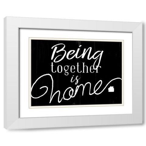 Being Together Home White Modern Wood Framed Art Print with Double Matting by Villa, Mlli