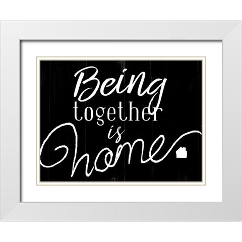 Being Together Home White Modern Wood Framed Art Print with Double Matting by Villa, Mlli