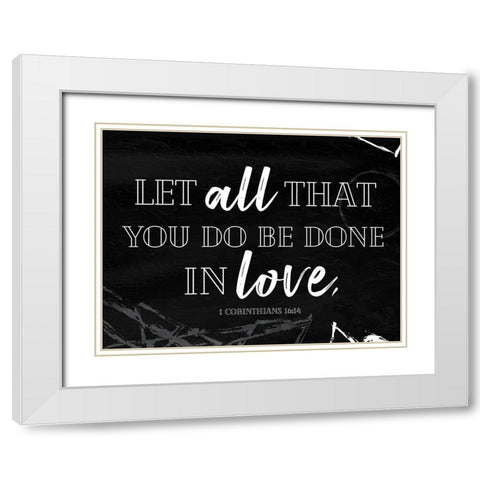 All Love Bw White Modern Wood Framed Art Print with Double Matting by Villa, Mlli