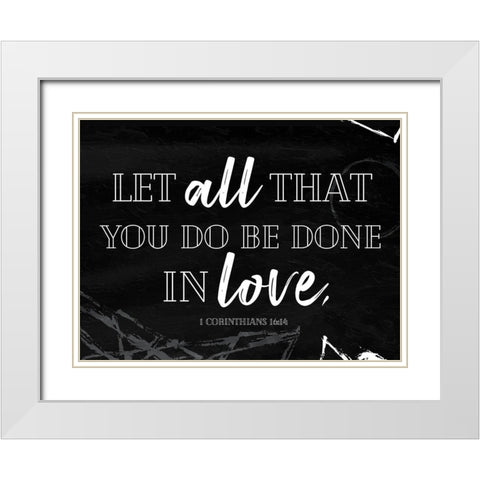 All Love Bw White Modern Wood Framed Art Print with Double Matting by Villa, Mlli