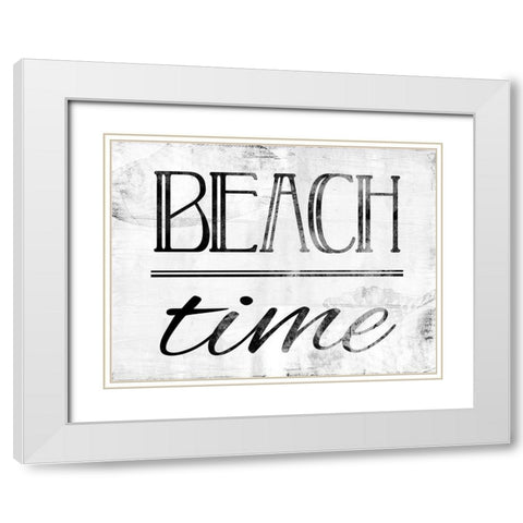 Beach Time Bw White Modern Wood Framed Art Print with Double Matting by Villa, Mlli