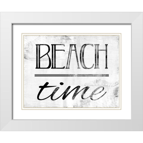 Beach Time Bw White Modern Wood Framed Art Print with Double Matting by Villa, Mlli