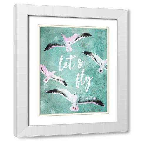 Lets Fly White Modern Wood Framed Art Print with Double Matting by Villa, Mlli